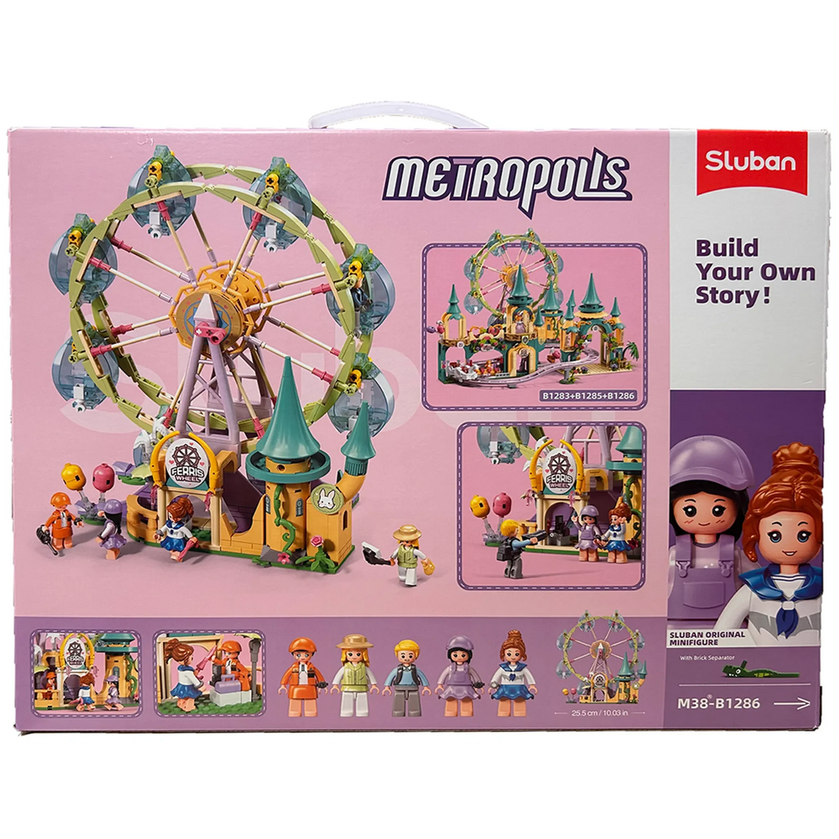 Metropolis Ferris Wheel Building Brick Kit - 504 Pieces