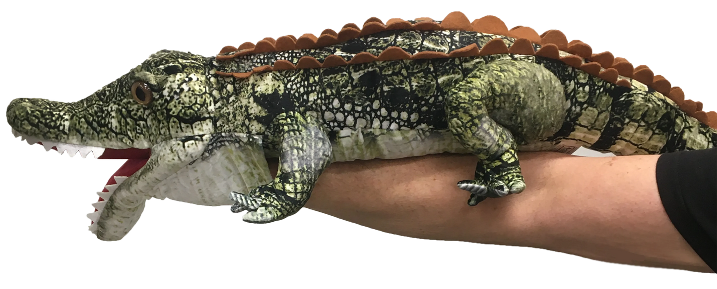 Crocodile Plush Hand Puppet | 40"+ | Felt Puppet Mouth | Giant Reptile Stuffed Animal