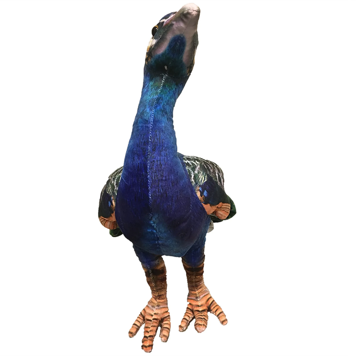 Peacock Plush Stuffed Animal | 18" | Detailed Feather Pattern | Exotic Bird Toy