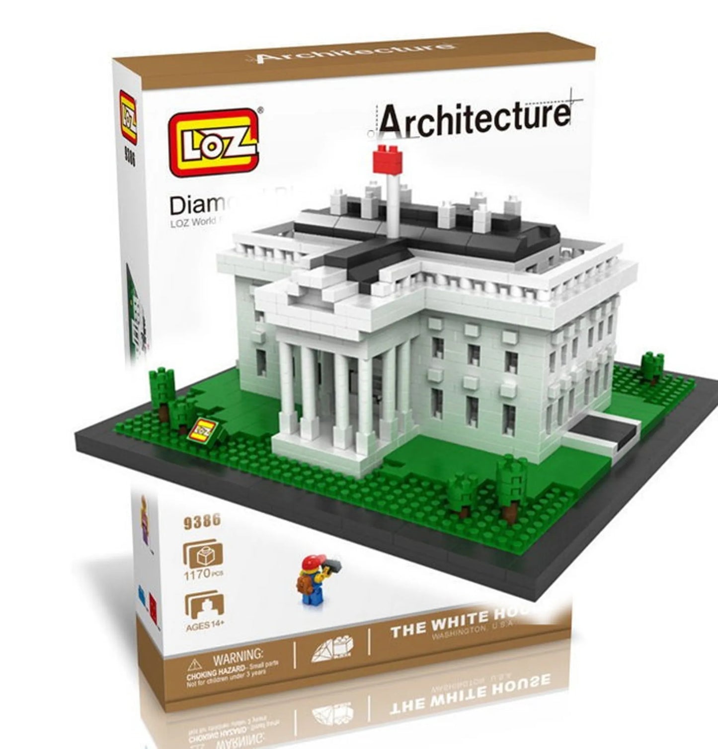 LOZ Micro Block White House Building Set – 1,170 Pieces | Ages 14+ | Washington DC Landmark