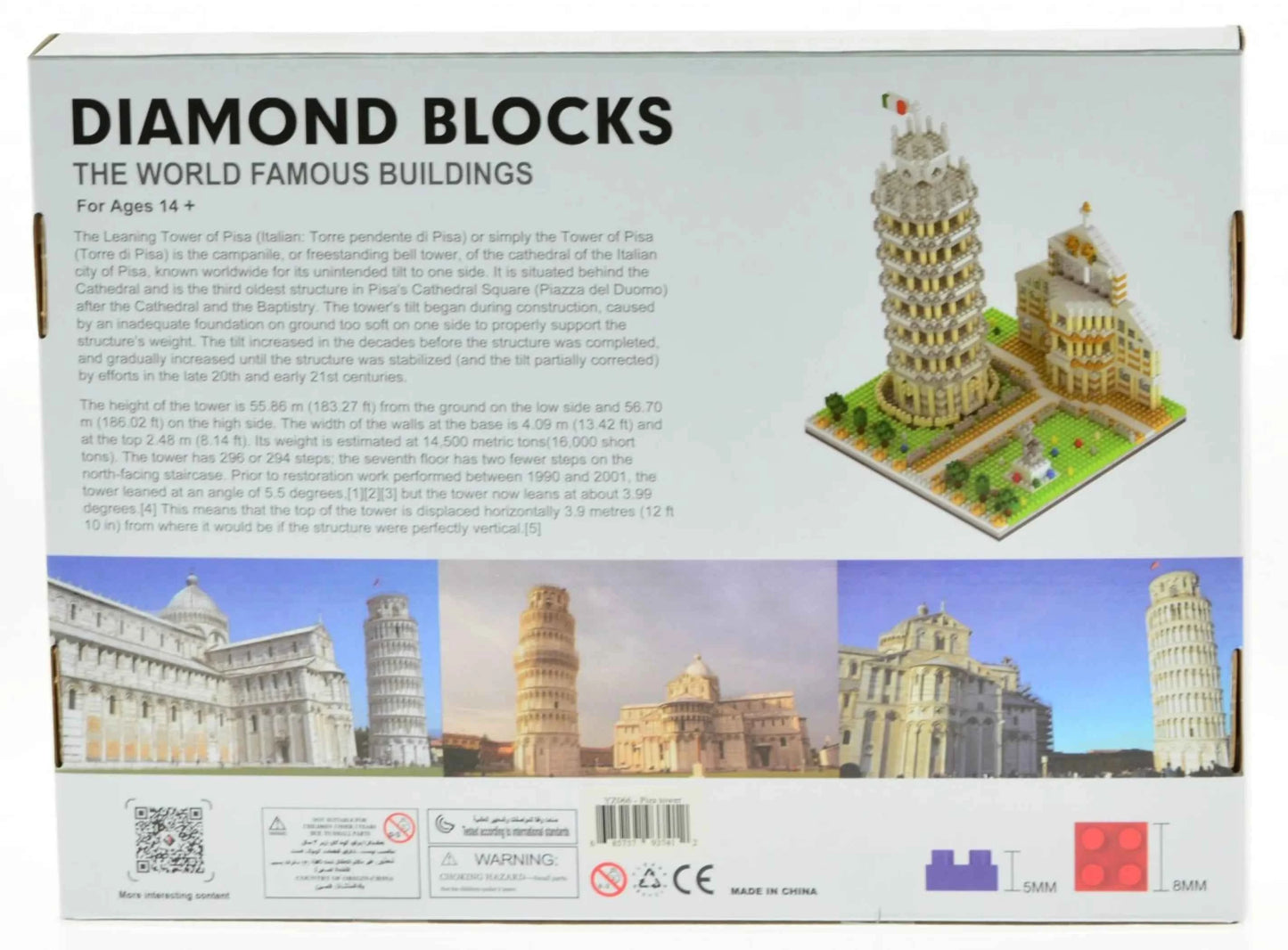 Leaning Tower of Pisa Micro Block Building Set — 1,944 Pieces | Ages 10+