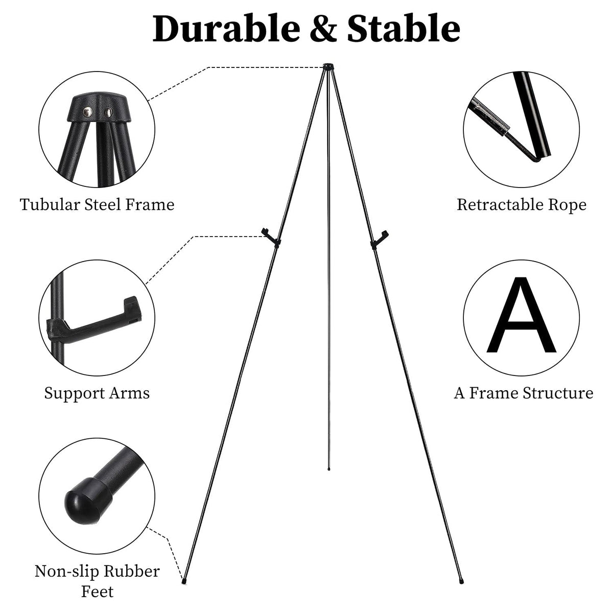 2-Pack 61" Collapsible A-Frame Easel Stands with Carry Bags