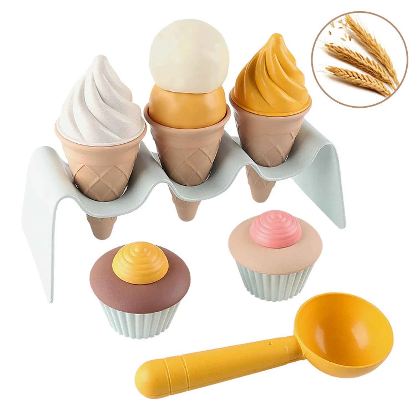 Kids DIY Ice Cream Mold Toy Set — Eco-Friendly Wheat Straw