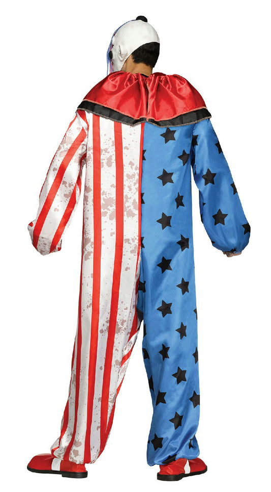Fun World Evil Clown Costume for Men - Jumpsuit, Mask, and Collar