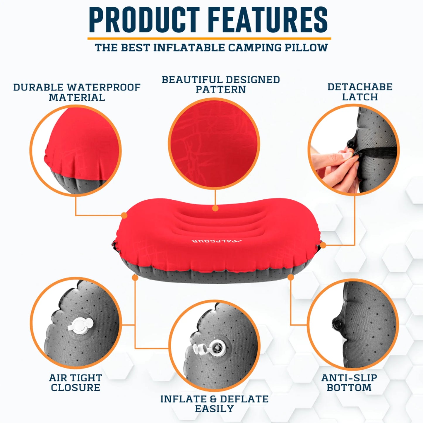 Alpcour Inflatable Camping Pillow | Ultralight | 5 Colors