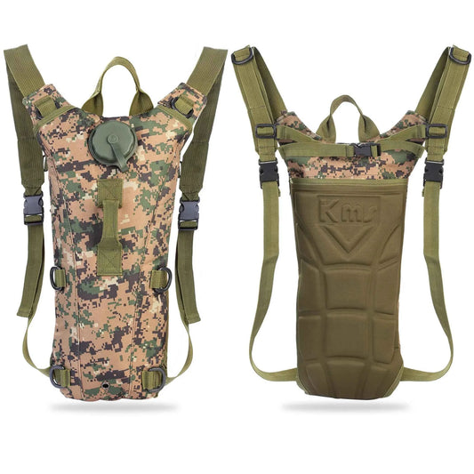 Tactical Hydration Pack – 3L Water Bladder, Hands-Free Drinking (Jungle)