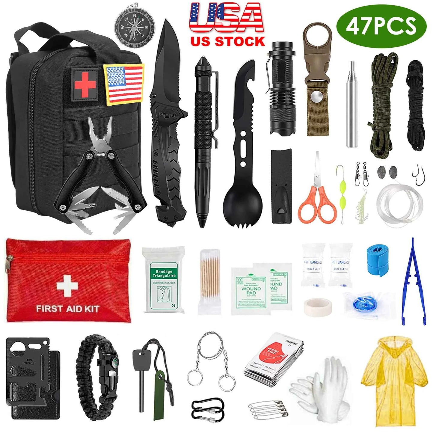 47-Piece Emergency Survival Kit – Be Ready for Any Disaster