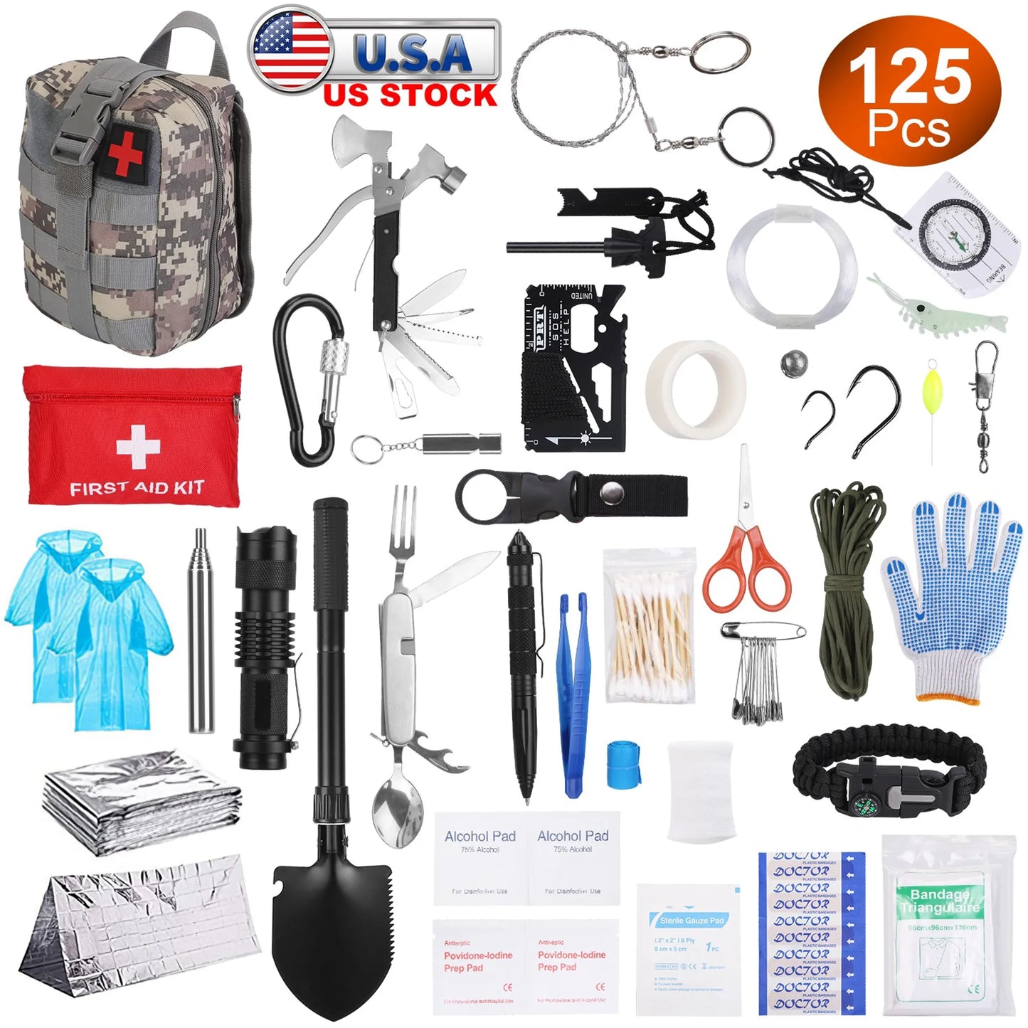 125-Piece Survival Kit – Complete Emergency Preparedness Set