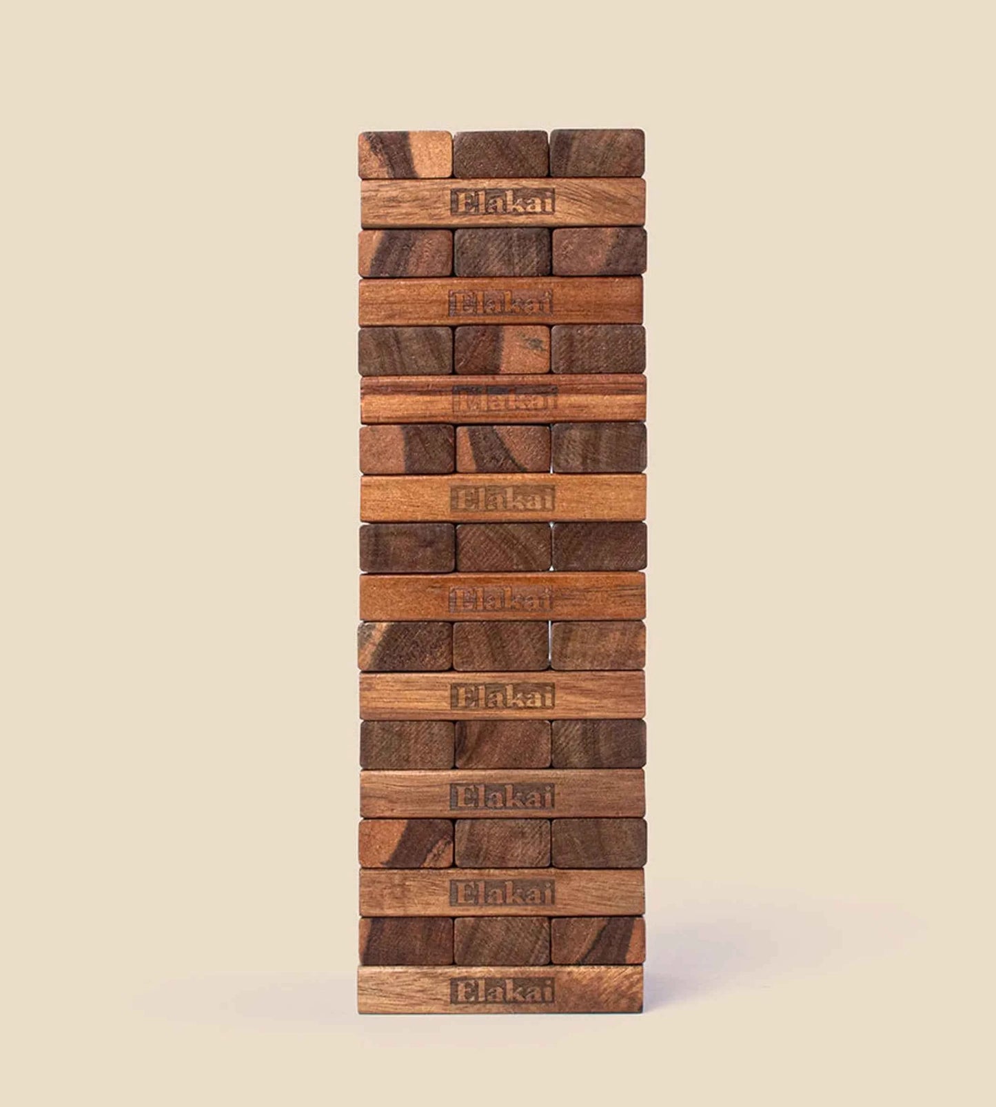 Classic Elakai Block Stacking Game — Premium Acacia Wood