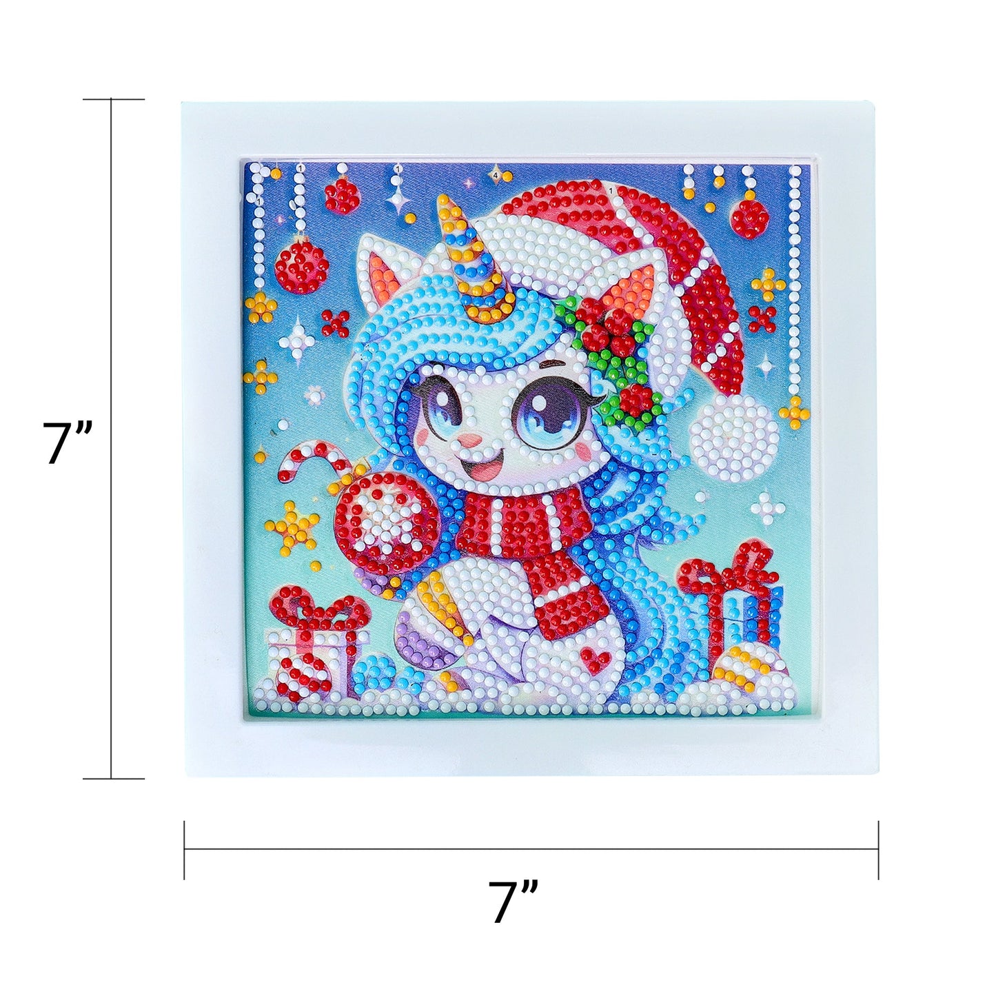 Diamond Art Kit | Christmas Themes – Santa, Puppy & Unicorn | Ages 6+ - Niksstuff