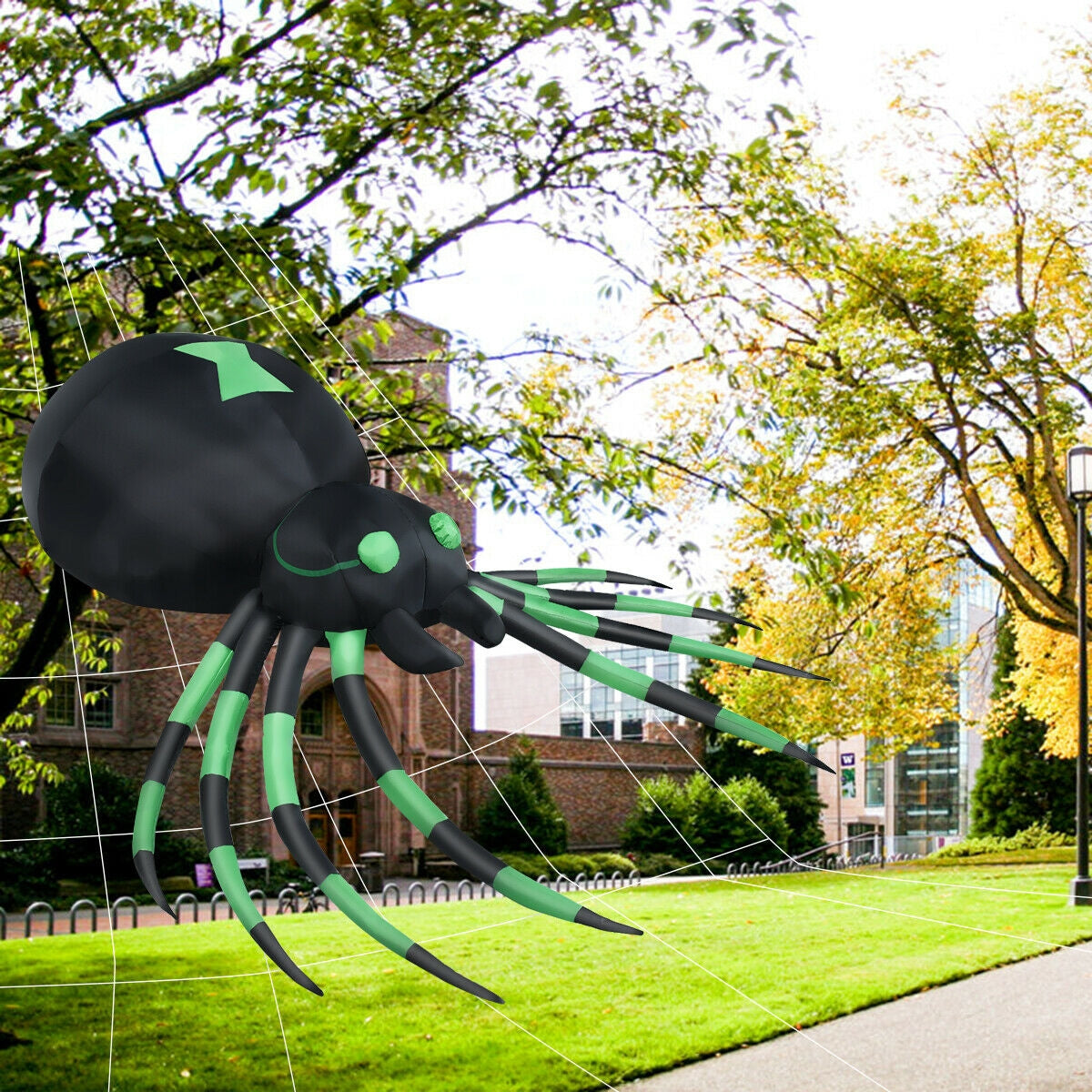 6 Feet Halloween Inflatable Spider with LED Lights