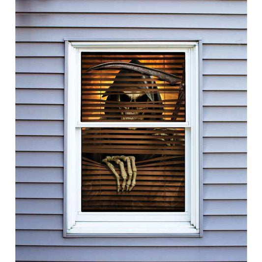 36" Window Cover Creeper Grim Reaper Halloween Decoration