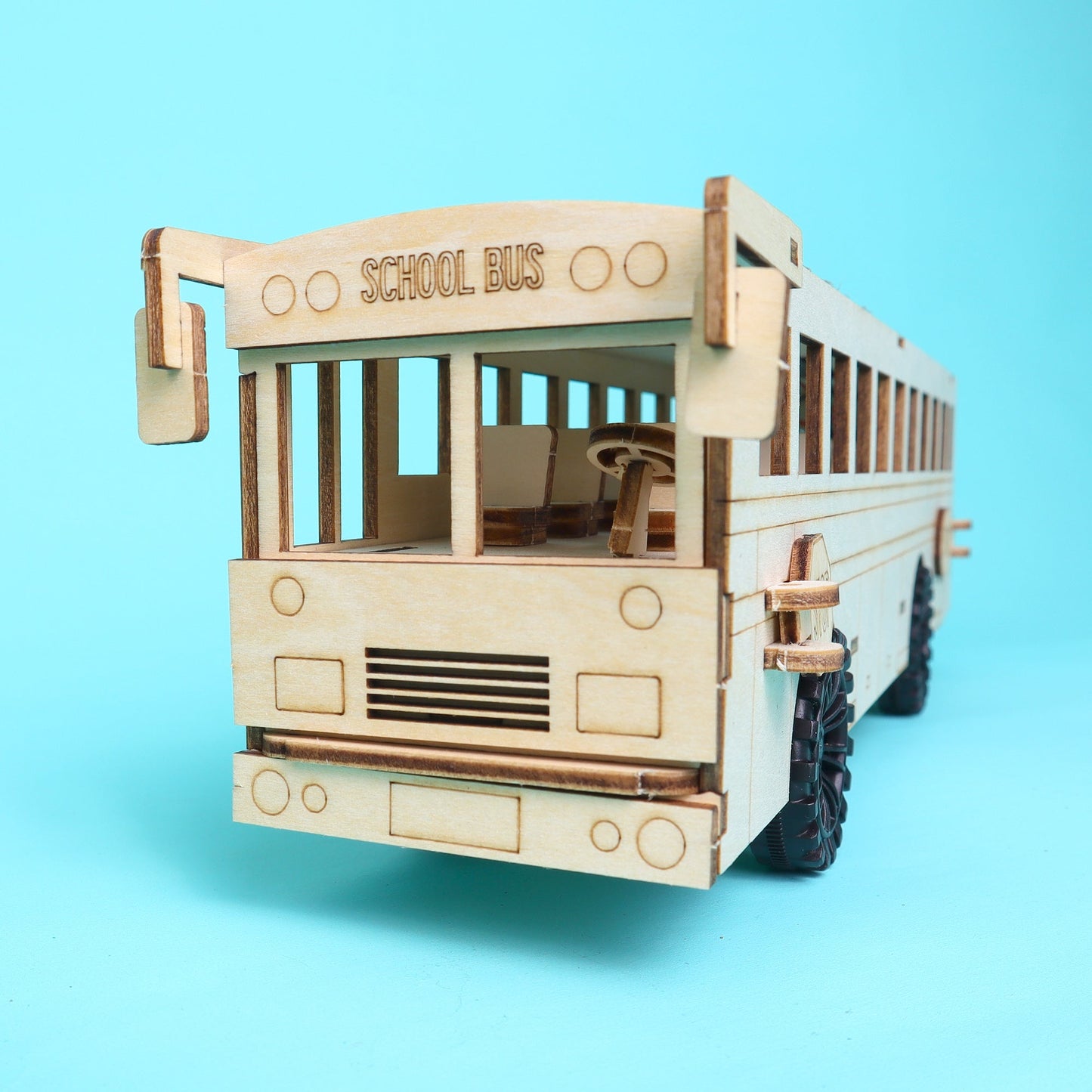Dual Power School Bus STEM Kit | Battery + Solar | Personalized - Niksstuff