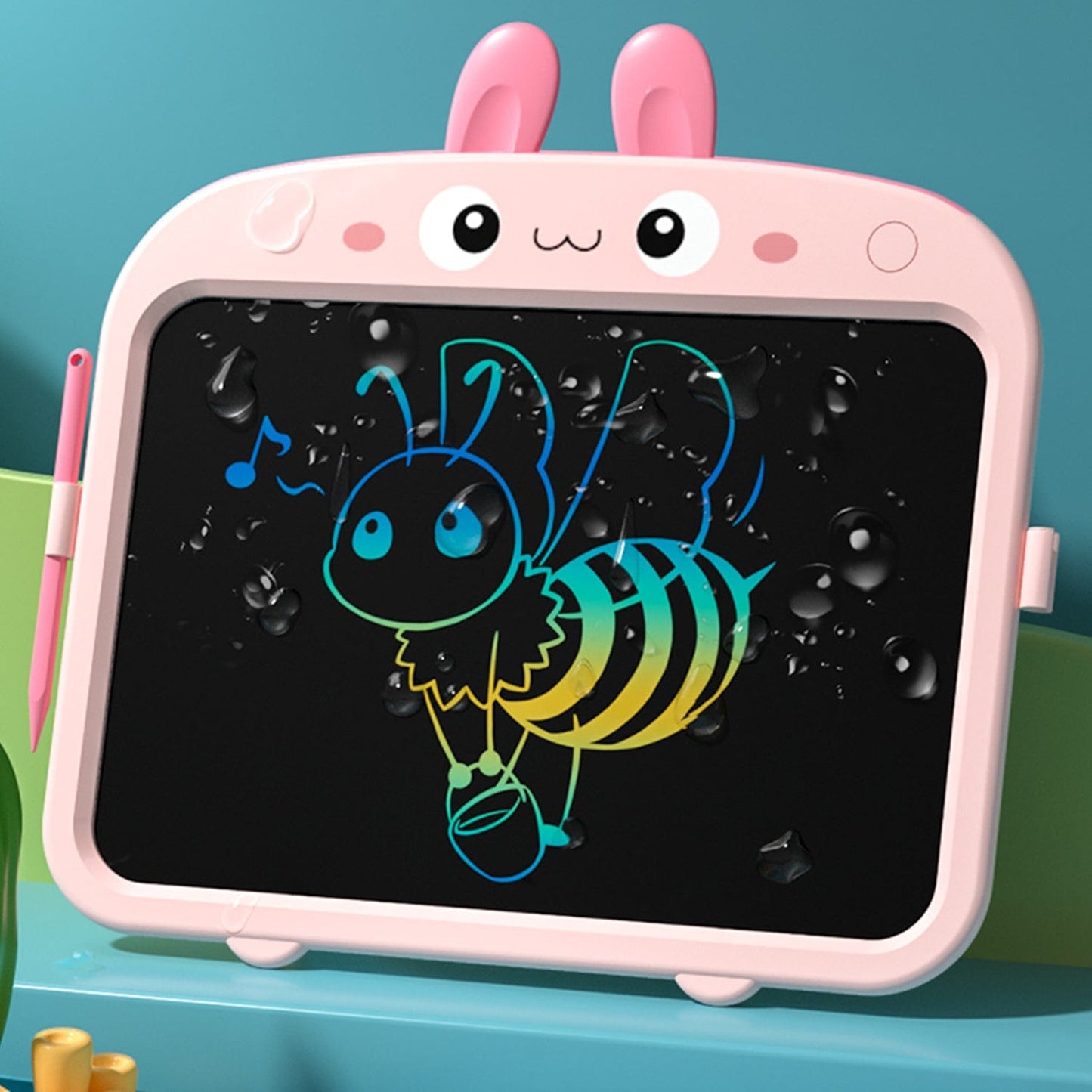 Kids LCD Writing Tablet 13.5" | Large Color Display | One-Click Erase | Waterproof | Teal, Yellow or Pink