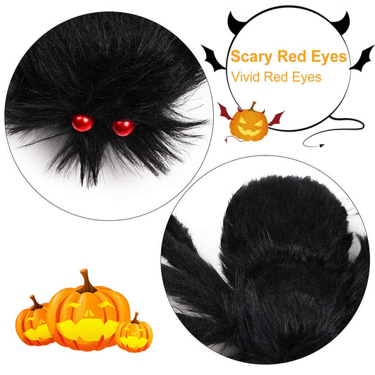 49-Inch Giant Halloween Hairy Spider with 126-Inch Stretchable Web
