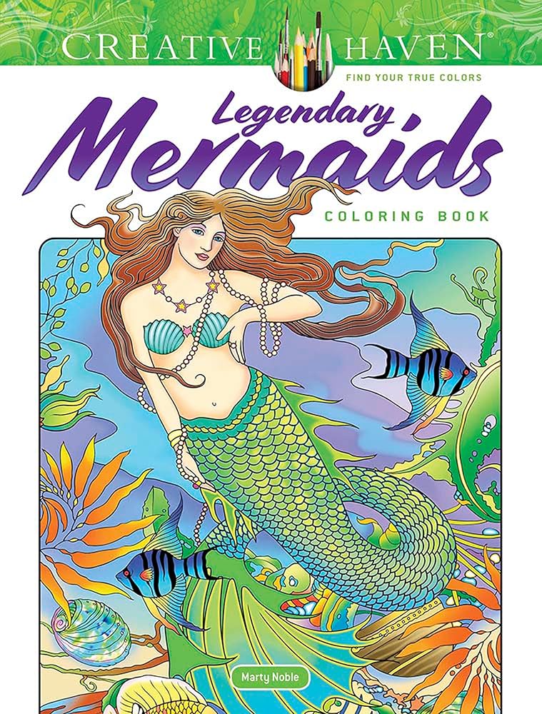Creative Haven Legendary Mermaids Coloring Book | 31 Illustrations | Myths & Folklore | Adults