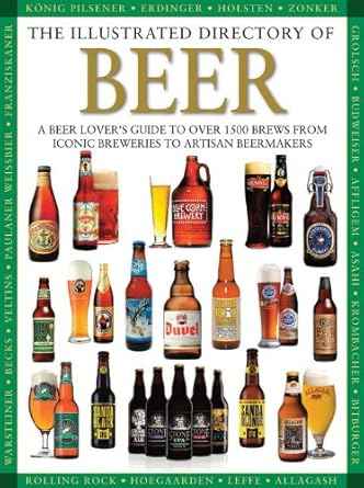 Beer drinkers guide book cover with illustrated beer bottles and glasses, titled "Beer"