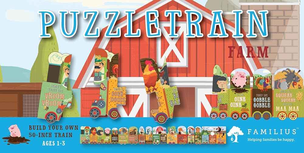 Farm Animals Floor Puzzle | 26 Oversized Pieces | 50-Inch | PuzzleTrain