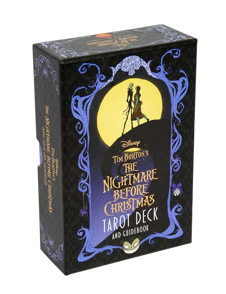 The Nightmare Before Christmas tarot deck and guidebook in a black illustrated box