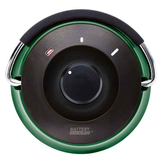 Coleman green LED lantern top with BatteryGuard label and control dial