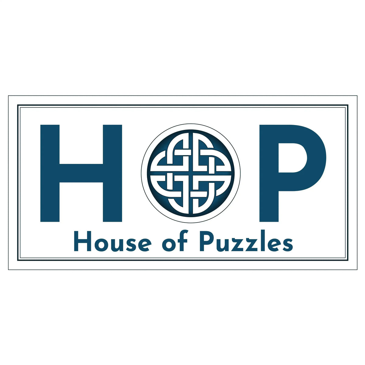 House of Puzzles logo panel on a puzzle box