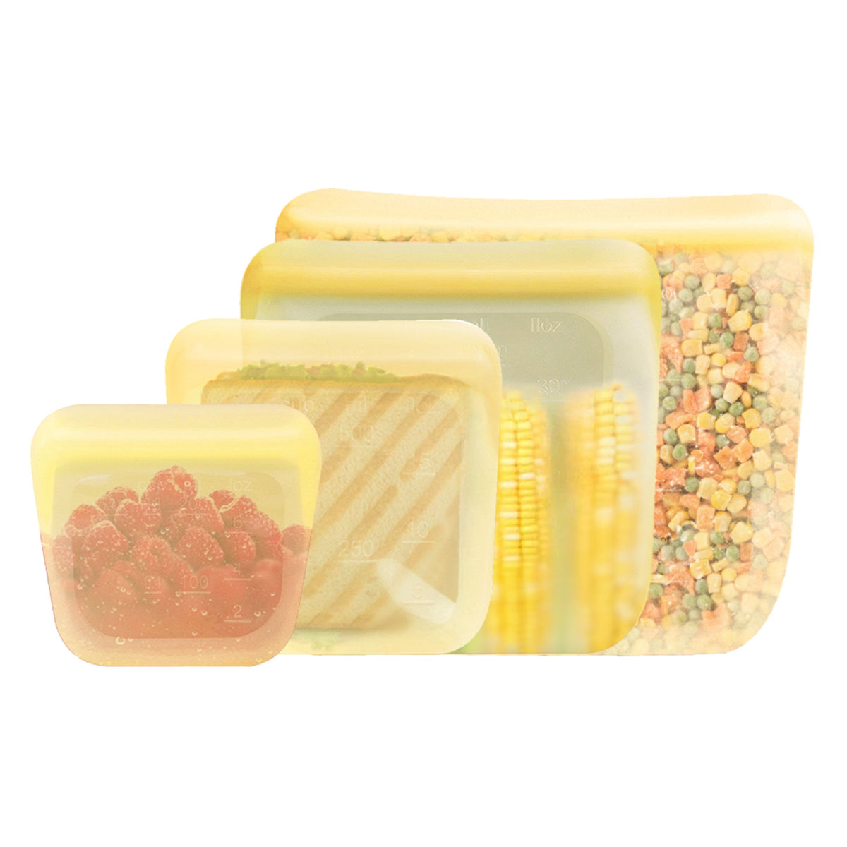 purifyou Reusable Silicone Food Storage Bags - Set of 5