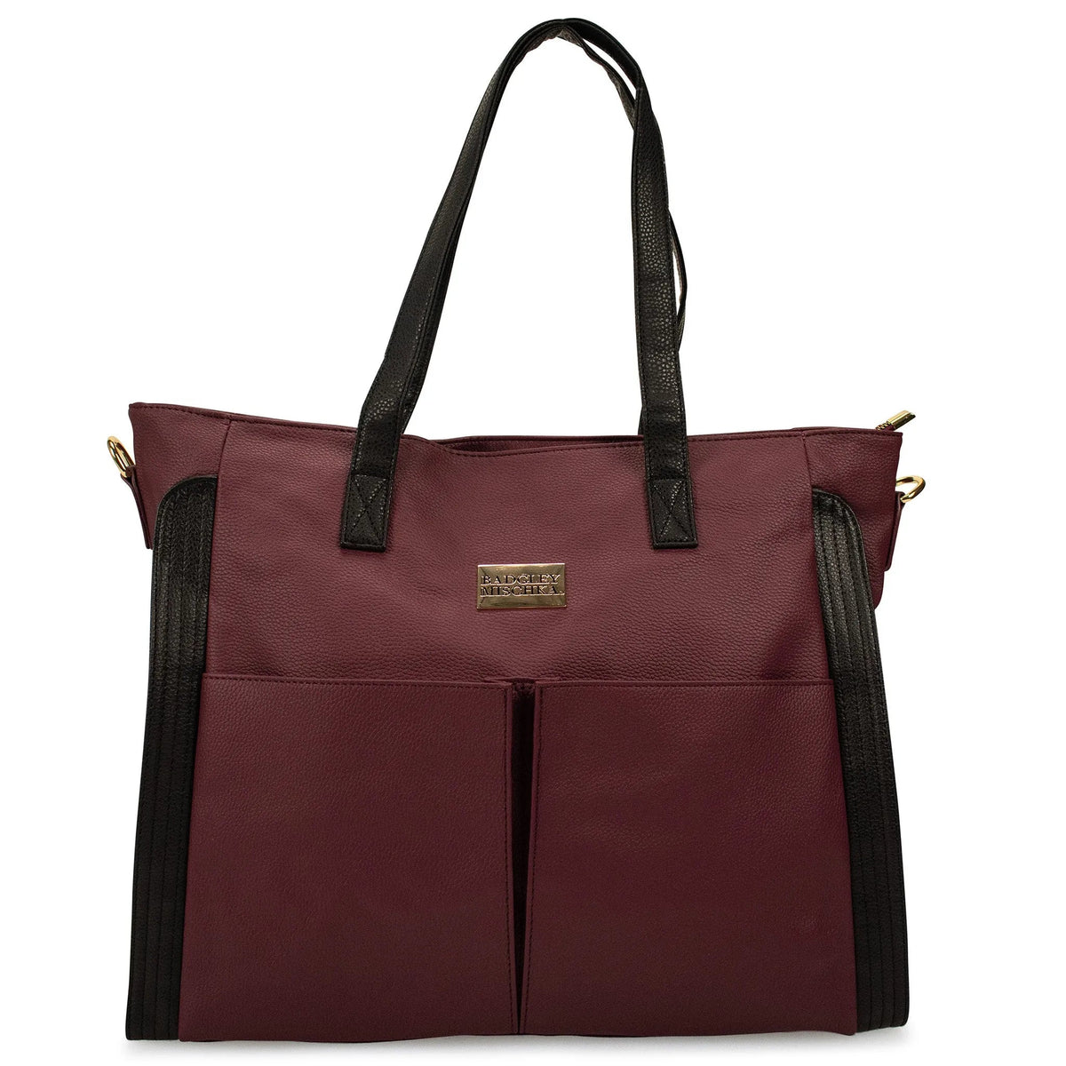 Badgley Mischka Rose Vegan Leather Weekender Bag – Large 2 Colors, Trolley Sleeve