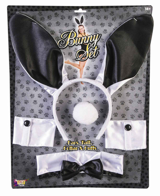 Deluxe Bunny Costume Accessory Kit - Ears, Tail, Collar & Cuffs