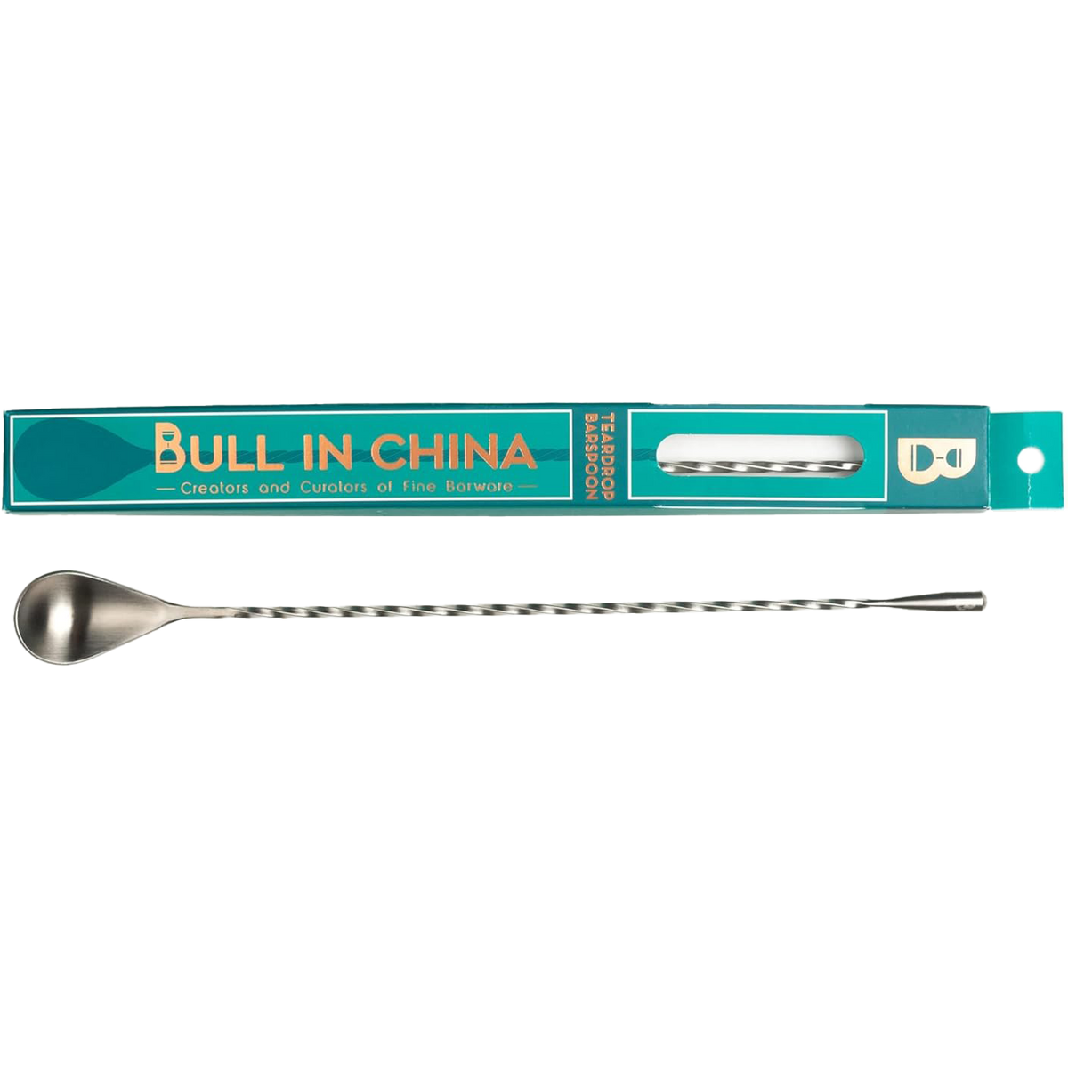 Bull in China Teardrop Barspoon – 12" Stainless Steel