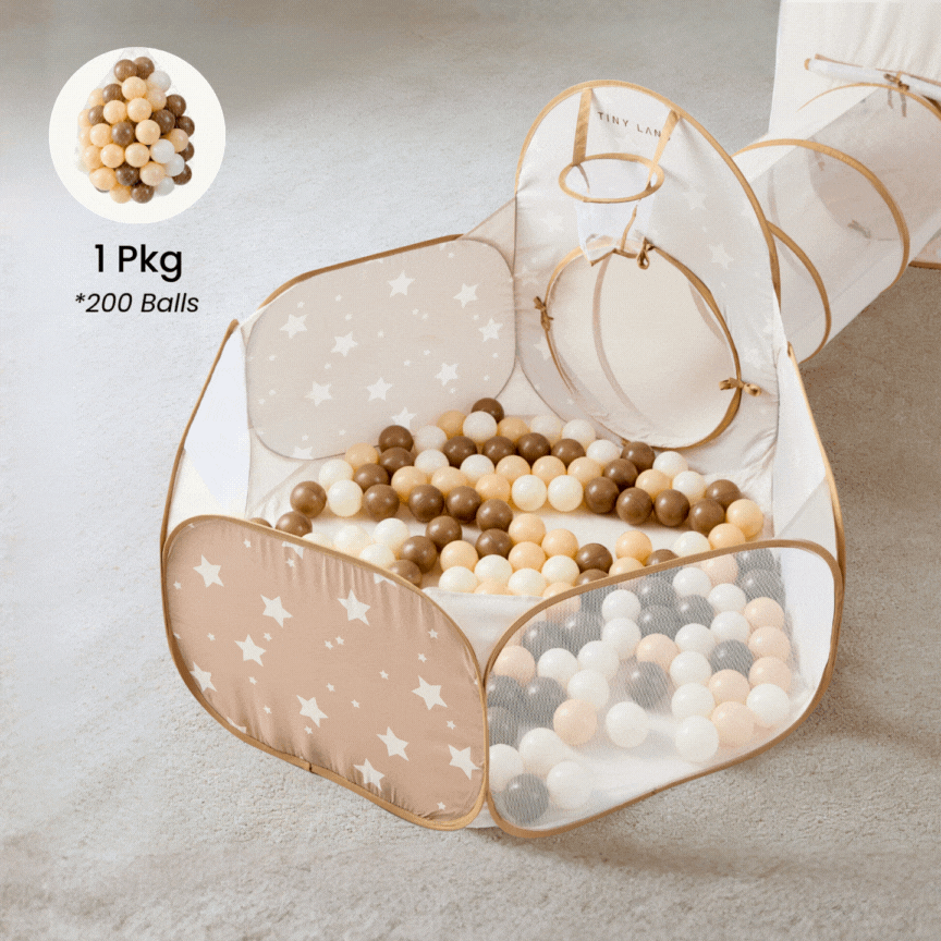Tiny Land Ocean Balls, 200-Piece Set – Neutral Tones