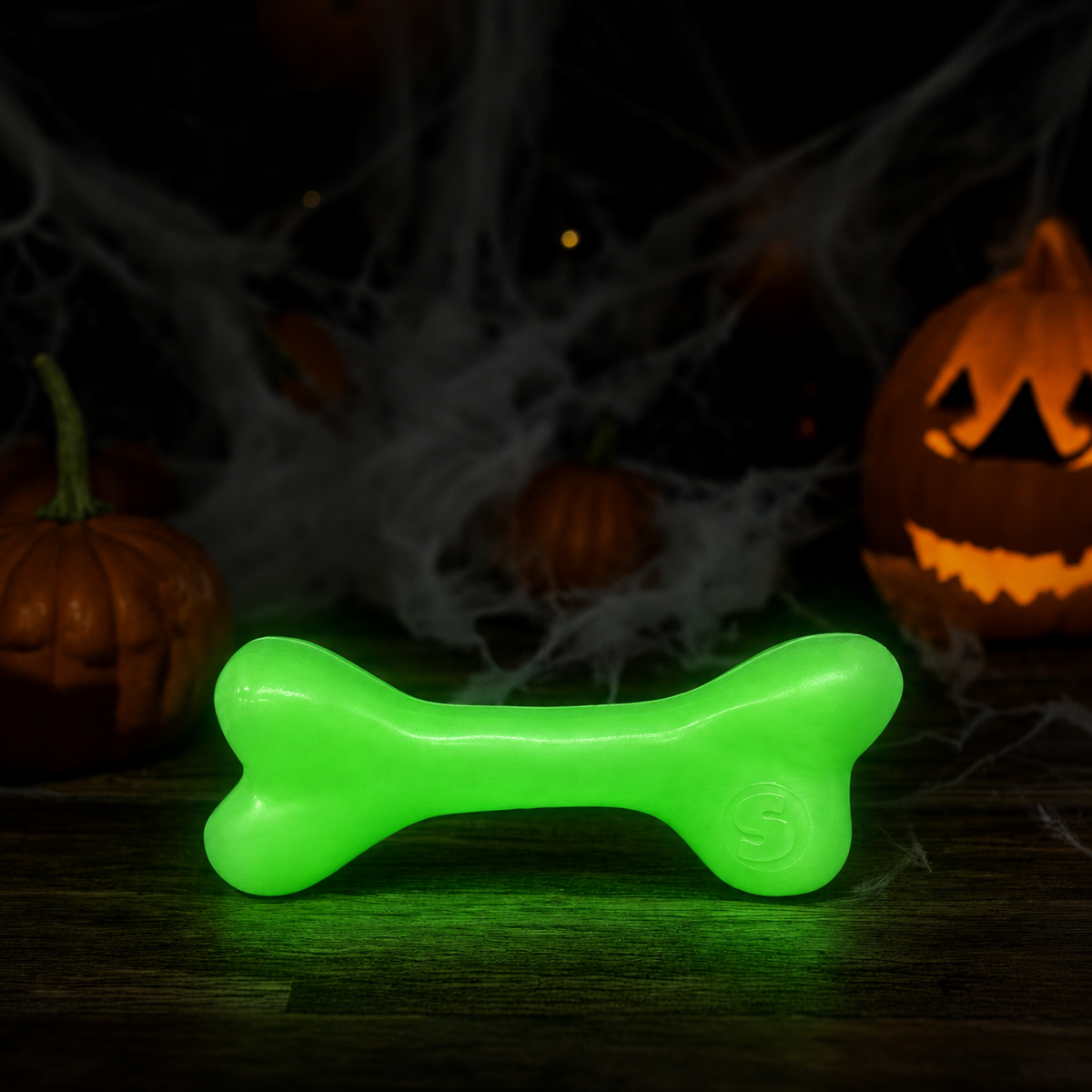 SodaPup PUP-X Glow in the Dark Rubber Bone Dog Toy - Large