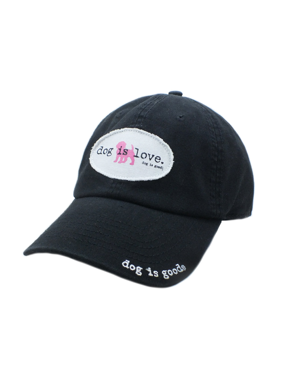 Dog is Good — Dog is Love Hat | Low Profile Brushed Cotton | Velcro Strap | One Size