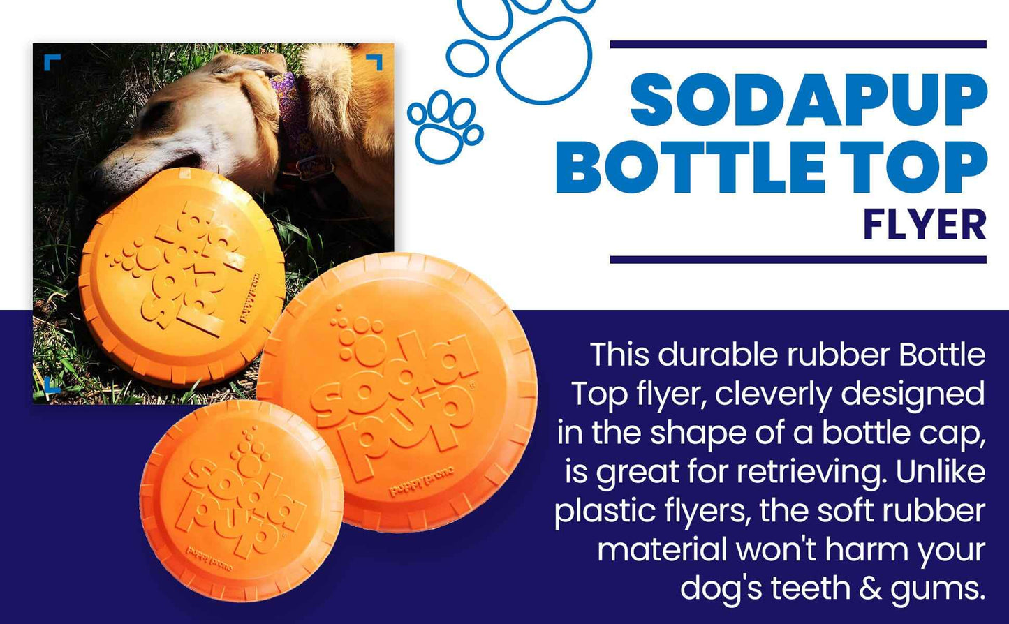 Bottle Top Flyer Rubber Frisbee for Dogs by SodaPup