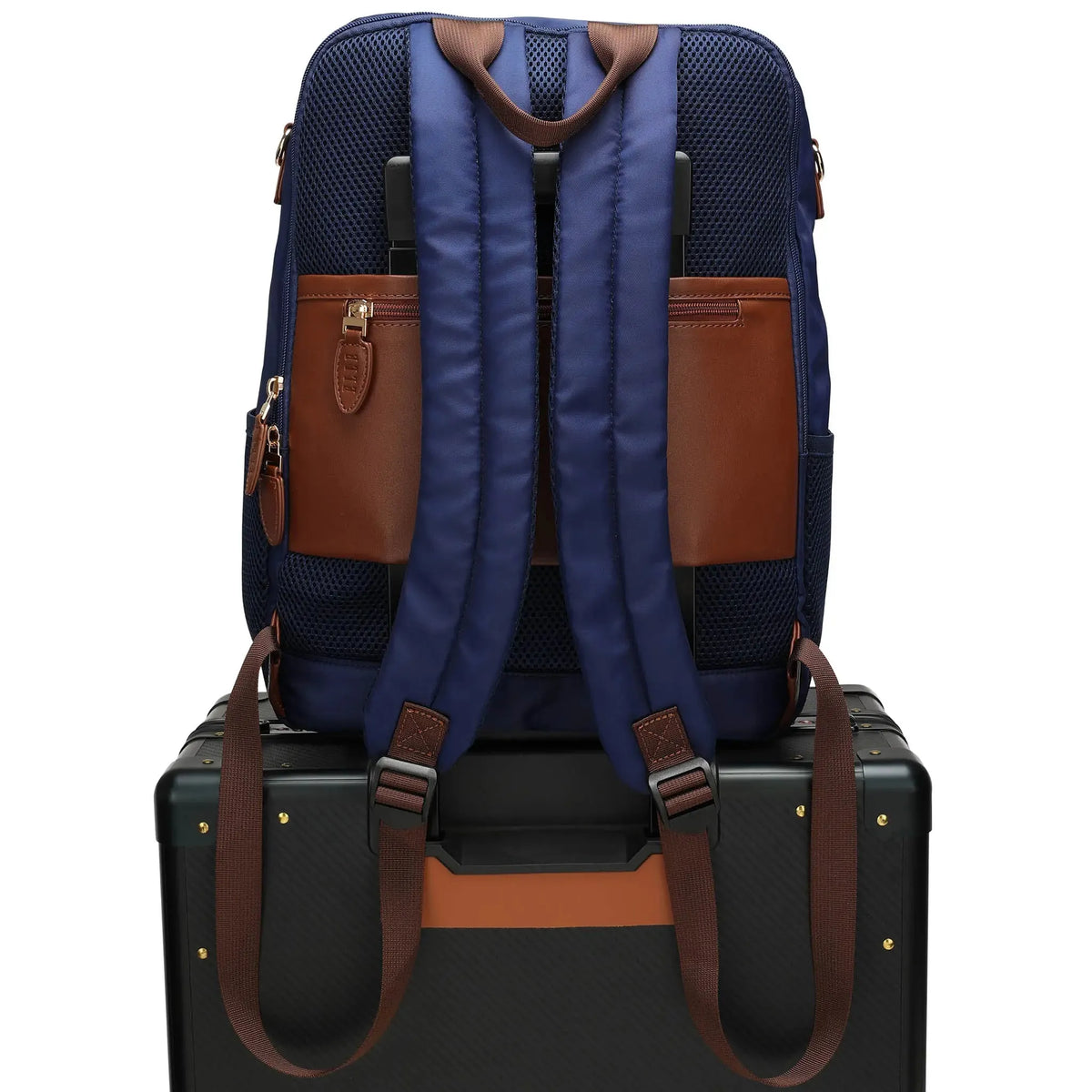 ELLE Luxe Journey 18L Twill and Vegan Leather Backpack