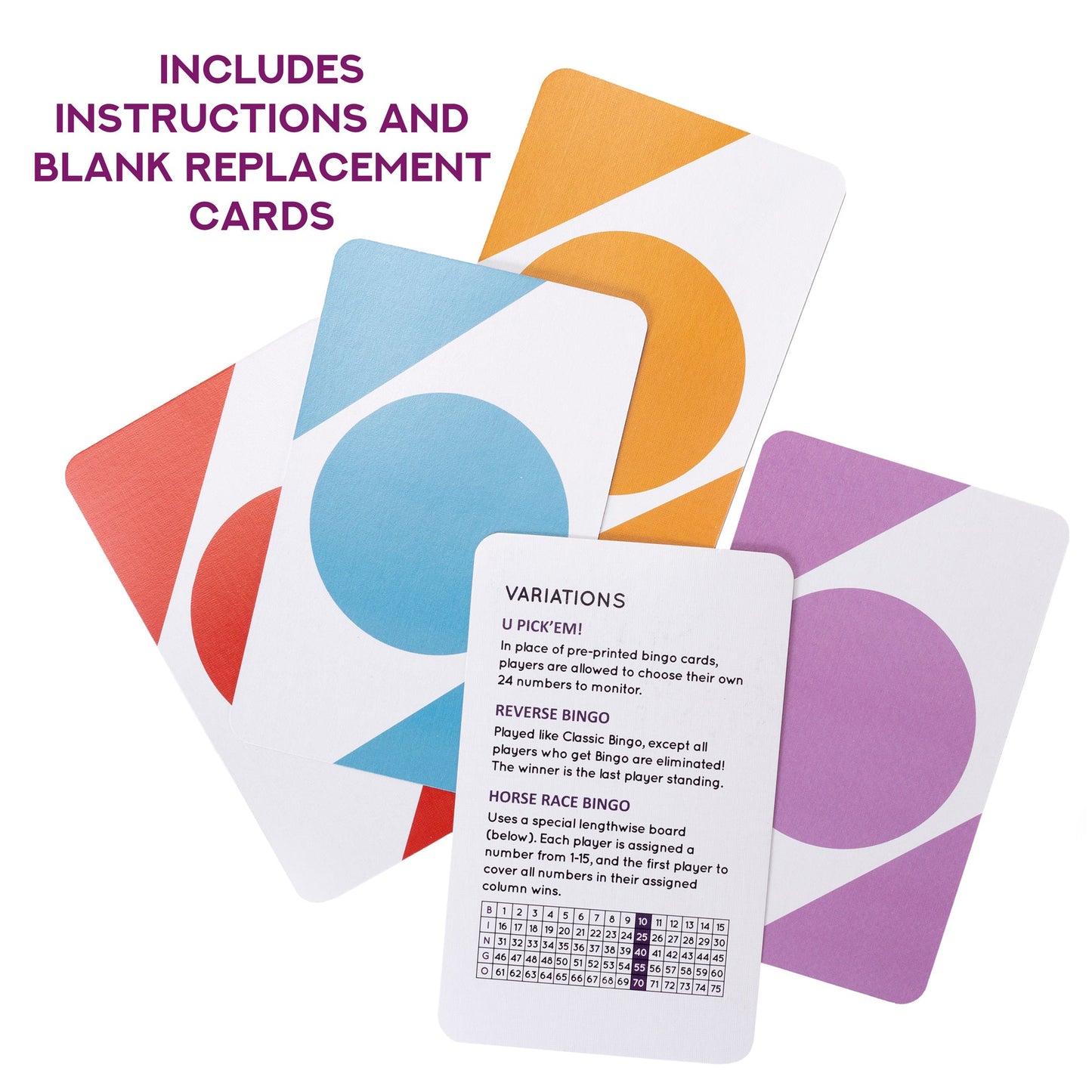 Jumbo Bingo Calling Cards | Portable Space-Saving Bingo Deck - Niksstuff