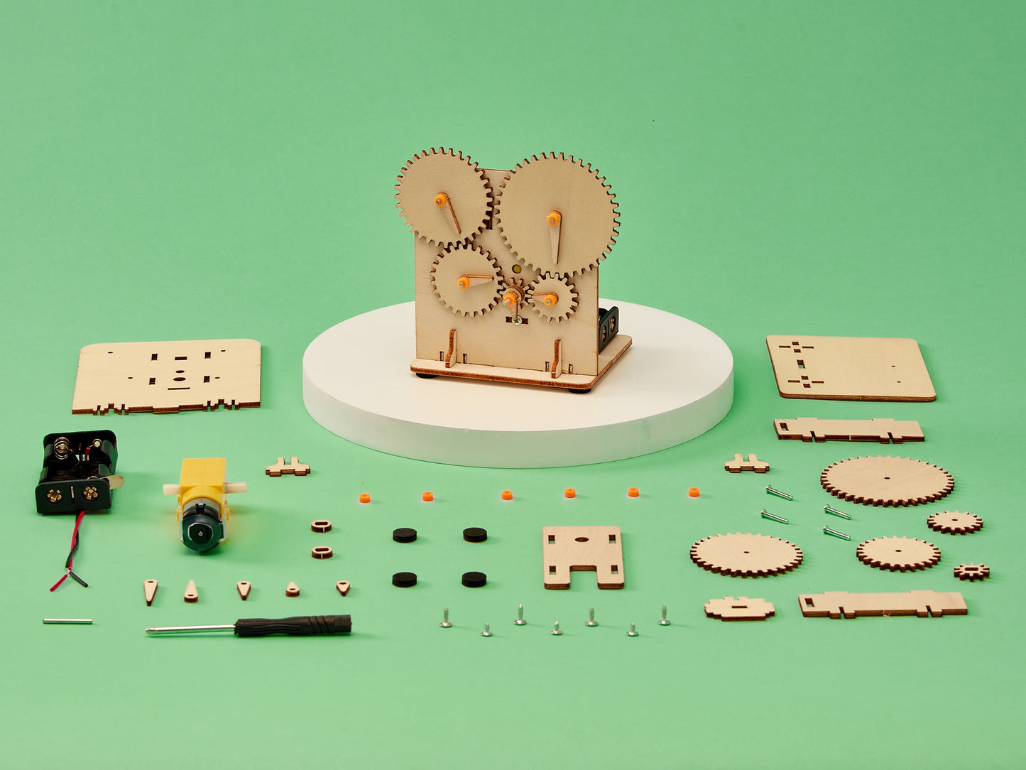Gear Train DIY Kit | Mechanical Engineering STEM Toy for Kids 8+ - Niksstuff