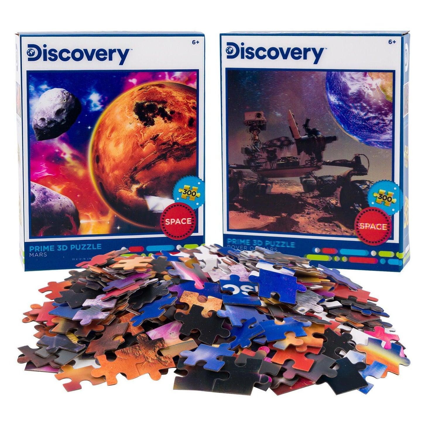 Mars & Mars Rover 3D Lenticular Jigsaw Puzzle Set | 2 x 300 Pieces | 18"x12" | Ages 6+ - Niksstuff