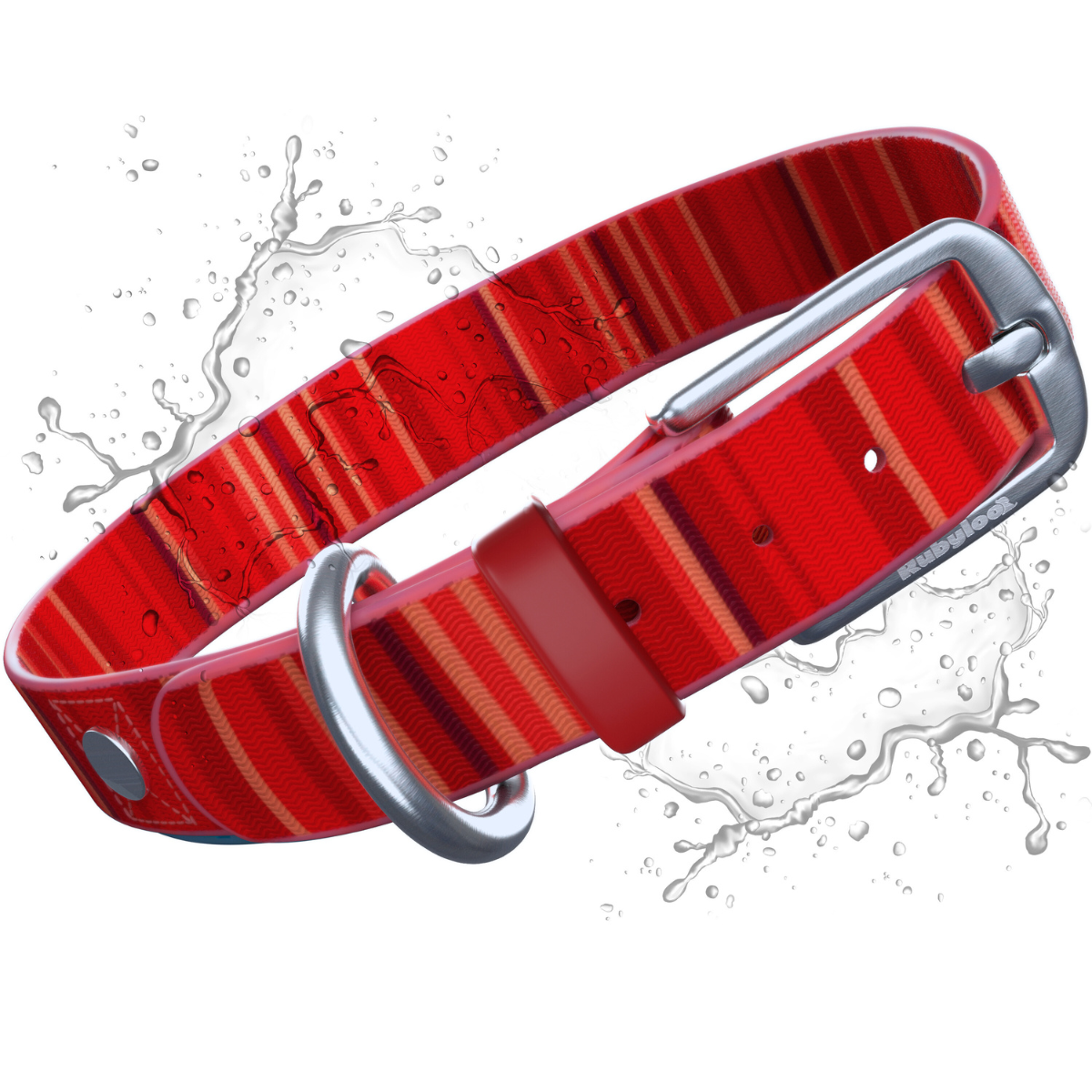 Rubyloo Waterproof Dog Collar | Washable & Stink-Proof | Poly-Coated Nylon | S, M or L | 5 Colors