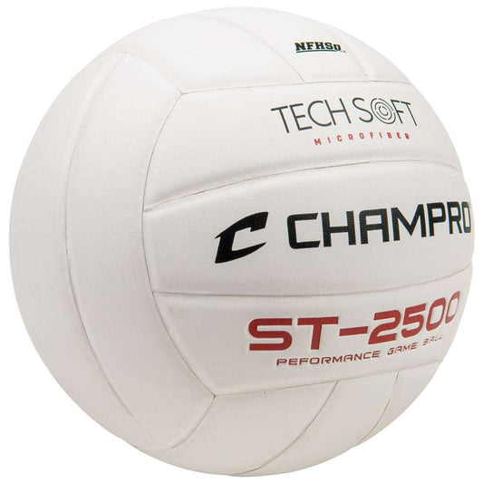 White Champro TechSoft volleyball, side panel text and CHAMPRO logo