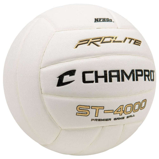 Volleyball with PRO-LITE and CHAMPRO branding, ST-4000 text, white NFHS logo