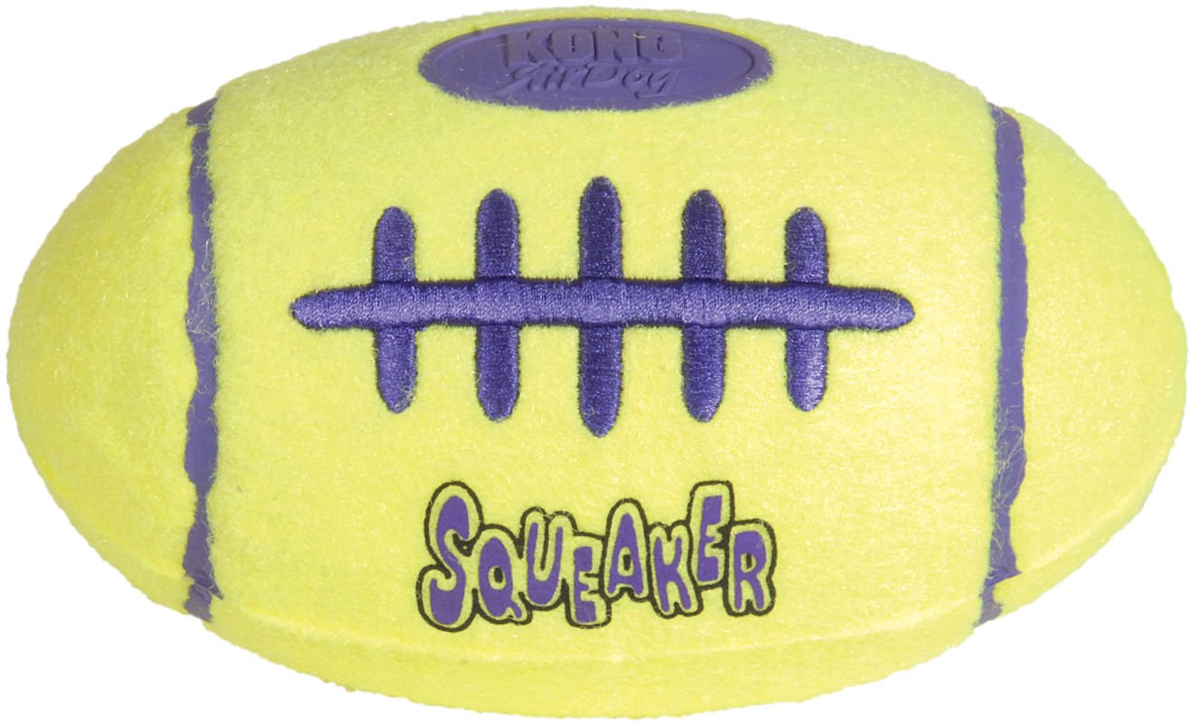 KONG AirDog Squeaker Football Dog Toy | Non-Abrasive Fetch Toy | 5" - Niksstuff