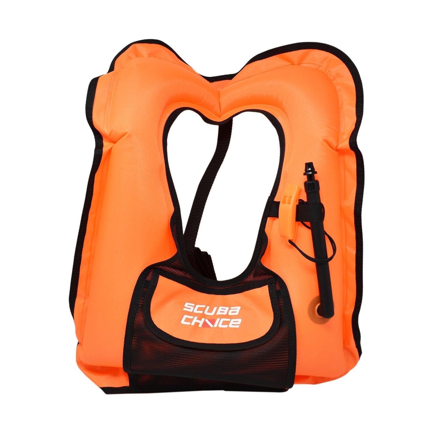 Adult Orange Snorkel Vest with Front Pocket & Whistle by Scuba Choice - Niksstuff