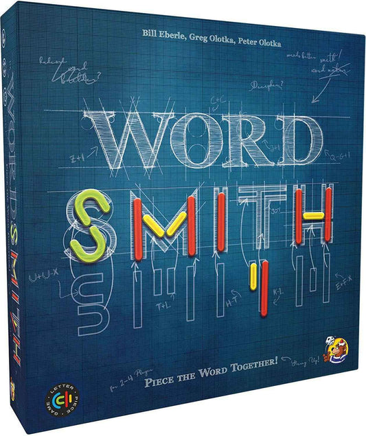Word-building board game packaging showing 'WORD' headline and colorful letter pieces artwork