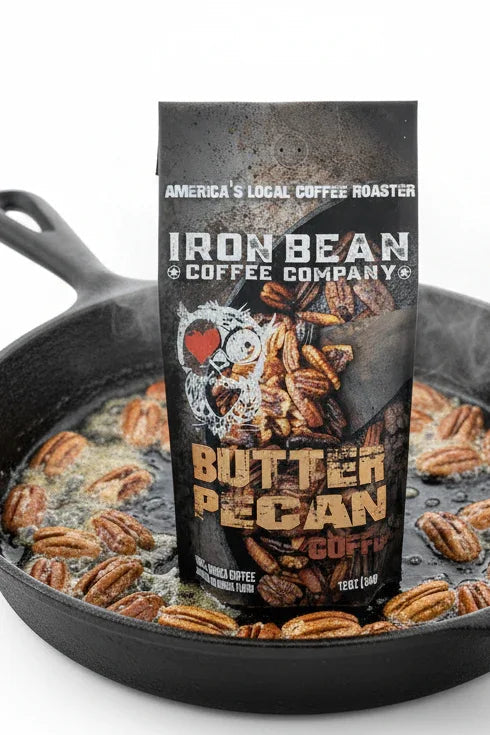 Toasted Butter Pecan Flavored Coffee | 12oz | Medium Roast | Whole Bean or Drip Grind | Iron Bean Coffee Company - Niksstuff