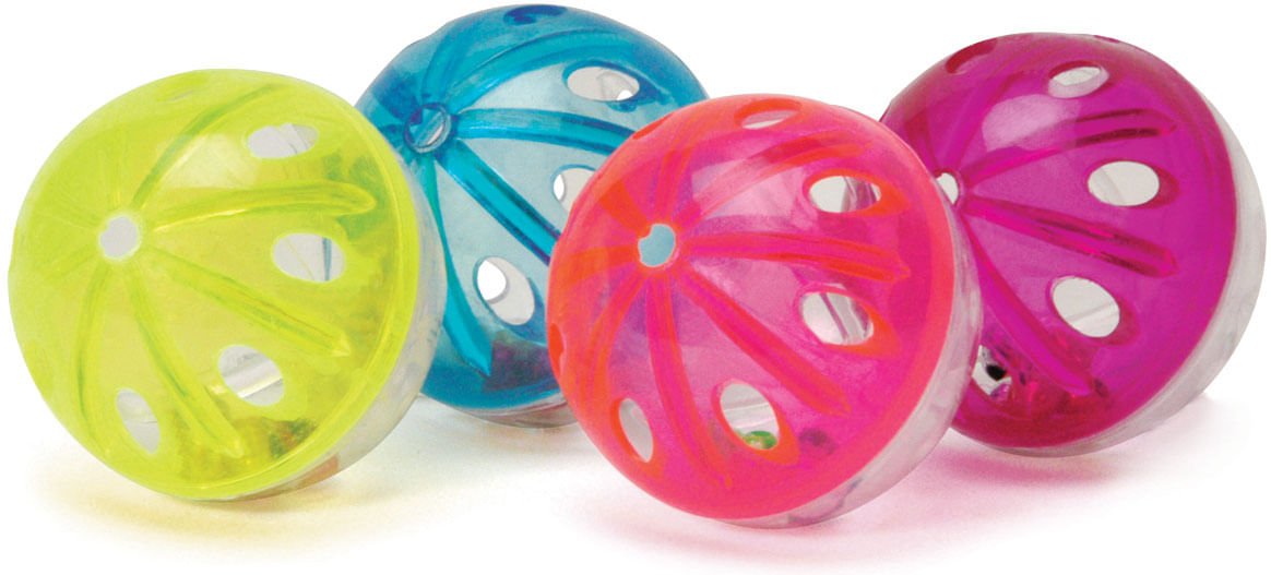 Jeffers Jingle Balls Cat Toy | 4-Pack | Assorted Colors - Niksstuff