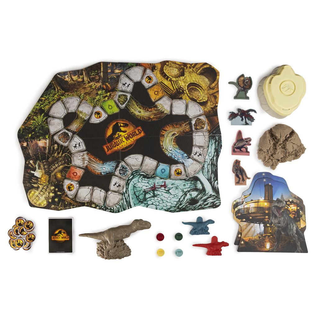 Jurassic World Dominion Stomp N' Smash Board Game with Kinetic Sand – Ages 5+