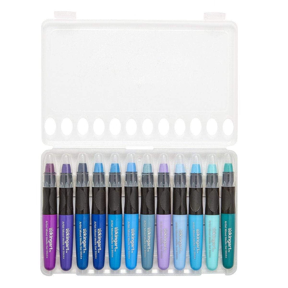 KINGART Mixed Media Gel Stick Crayons - 48 Water-Soluble Colors