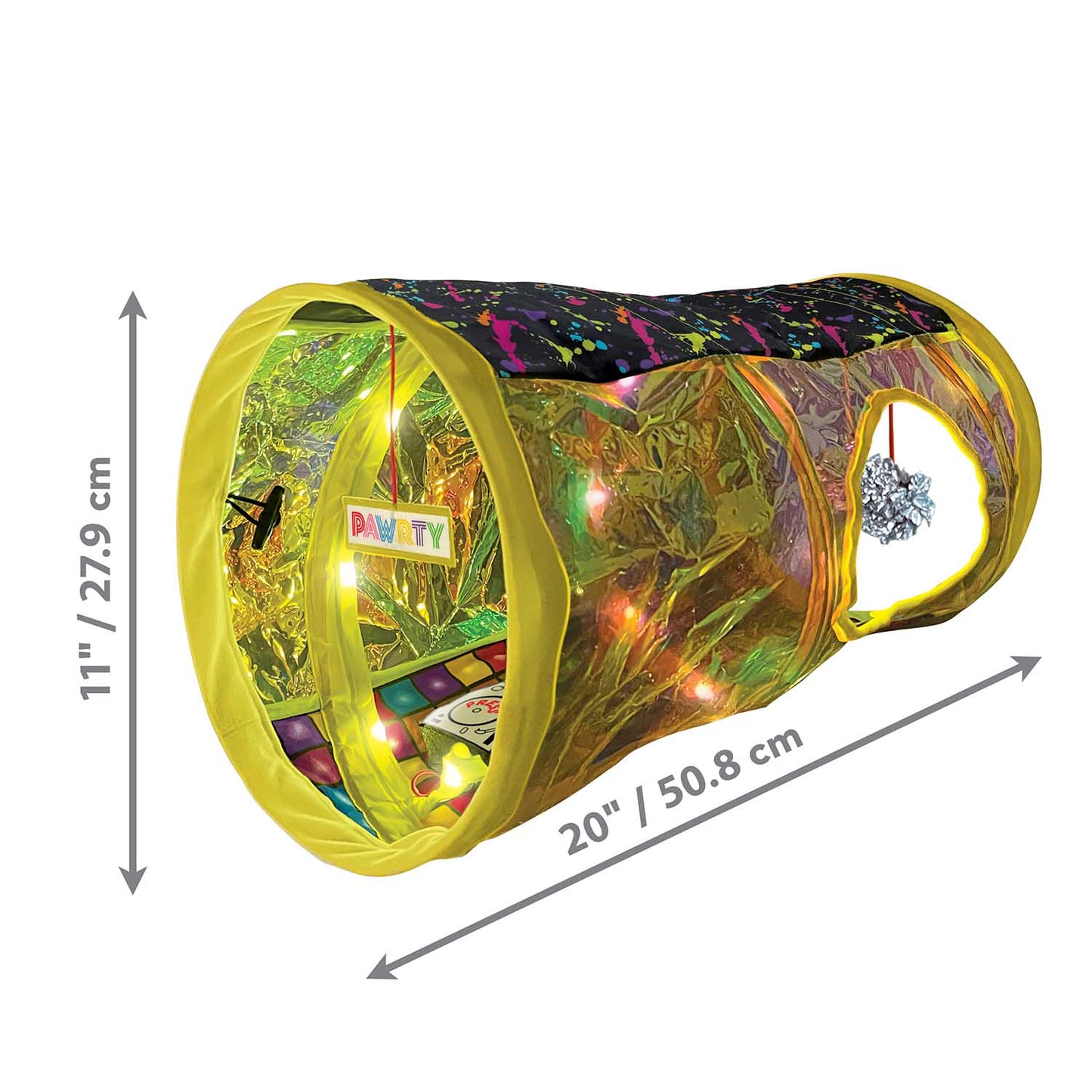 KONG Play Spaces Rave Cave Cat Tunnel Toy – Motion-Activated Lights & Music | Foldable