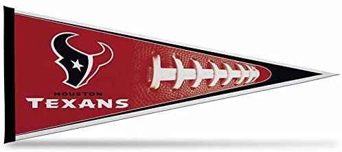 Houston Texans soft felt pennant, red with bull logo and TEXANS lettering