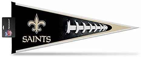 New Orleans Saints soft felt pennant with fleur-de-lis, SAINTS text, and football icon